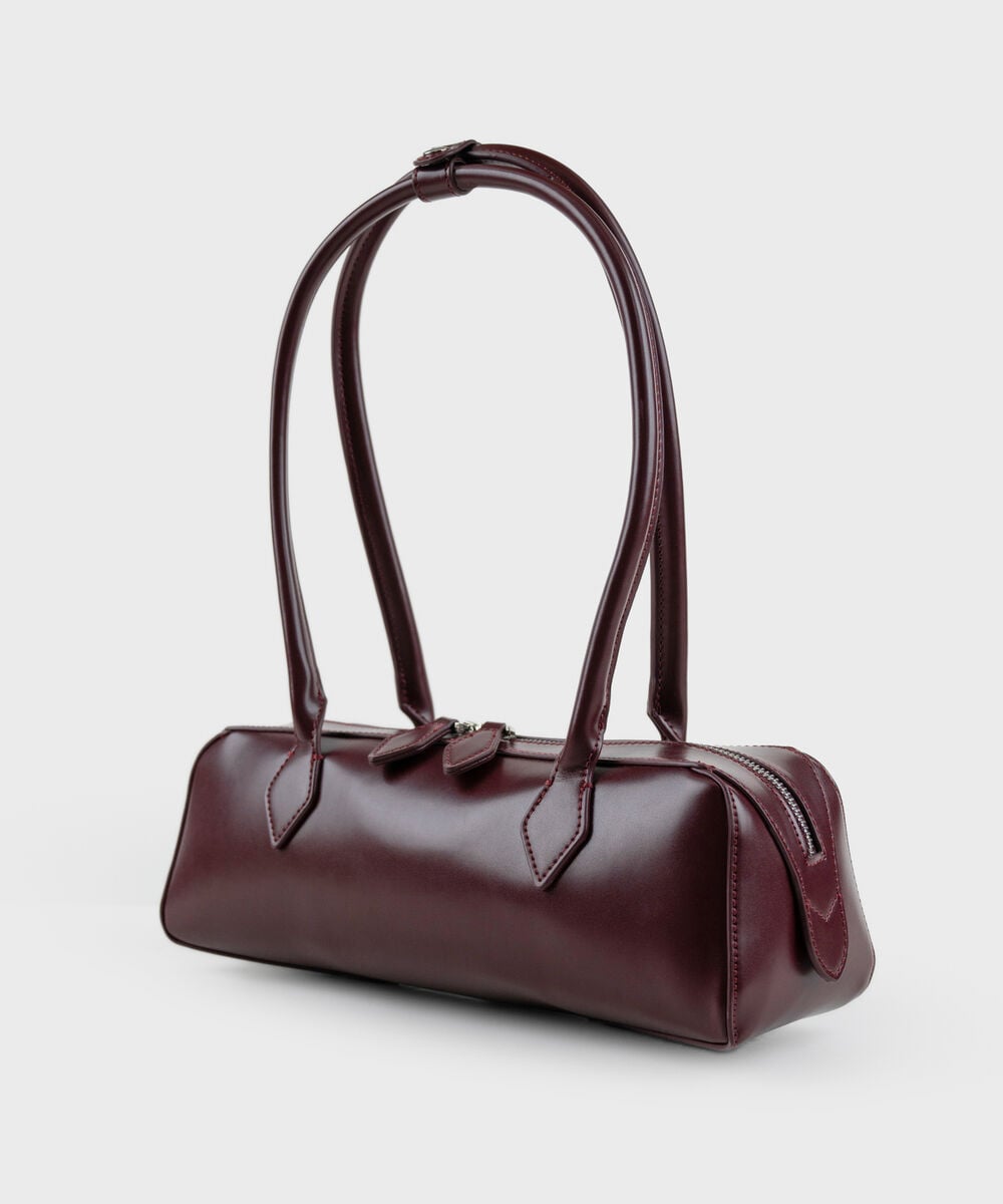 Women's Maroon Structured Shoulder Bag