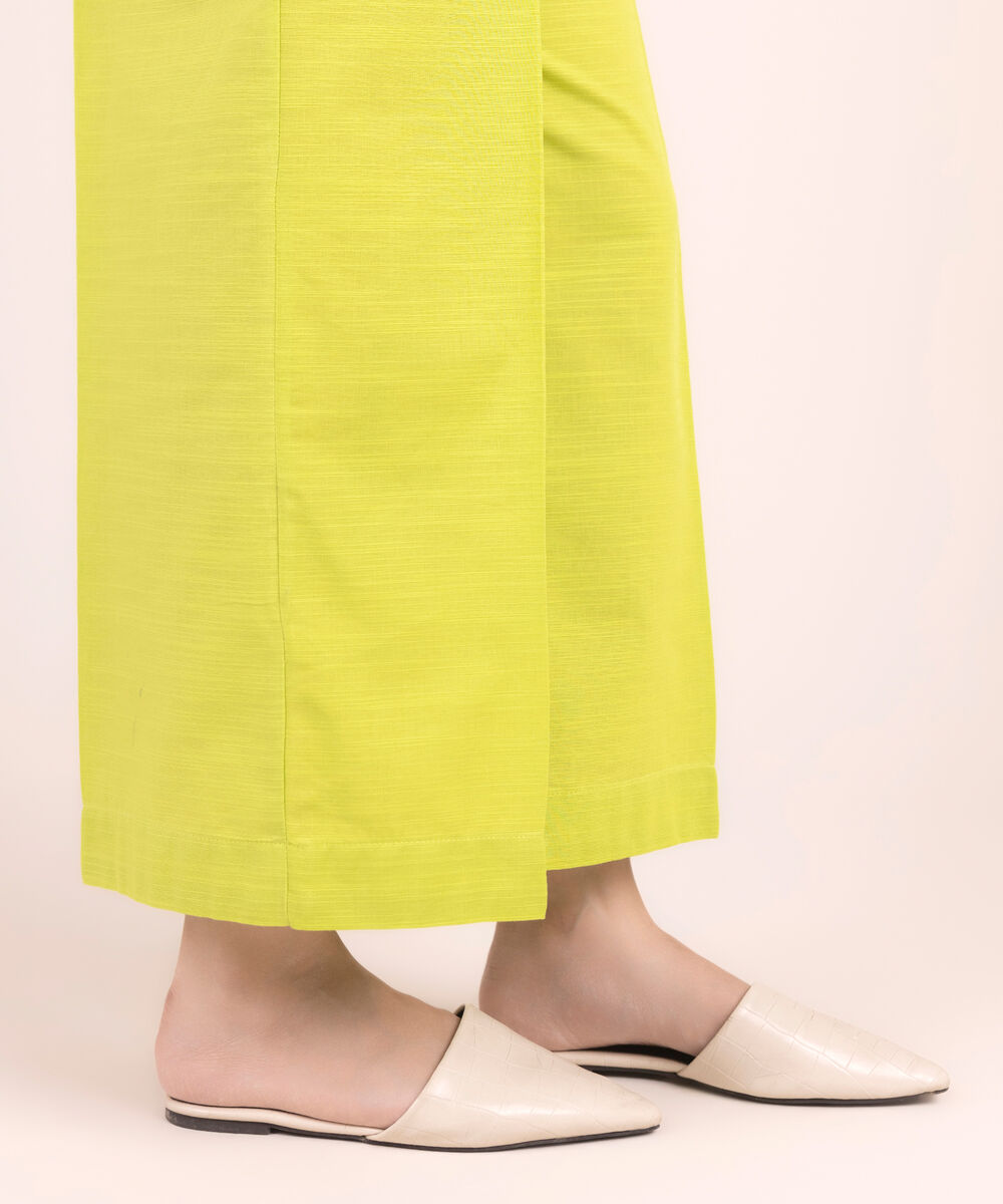 Women's RTW Khaddar Solid Green Culottes
