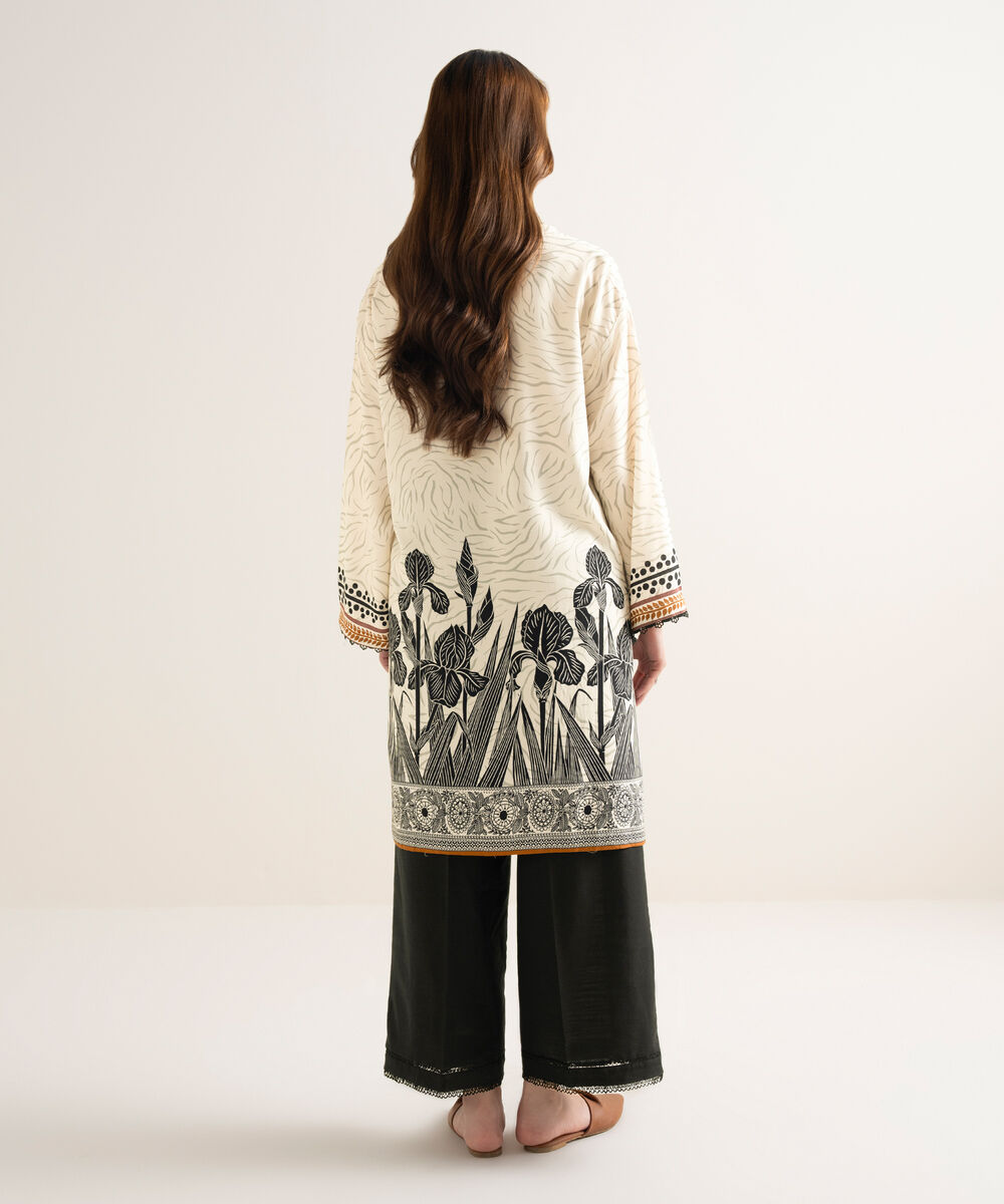 Women's RTW Cotton Viscose Printed Drop Shoulder Multi Shirt