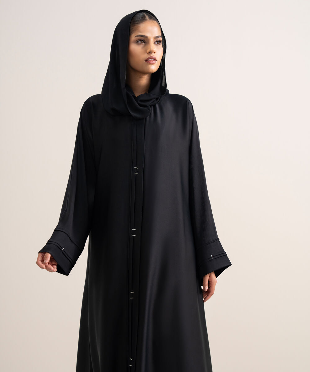 Women's Black Kimono Abbaya Set