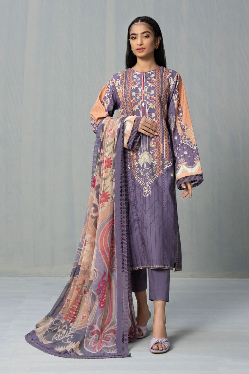 3 Piece - Printed Cotton Suit