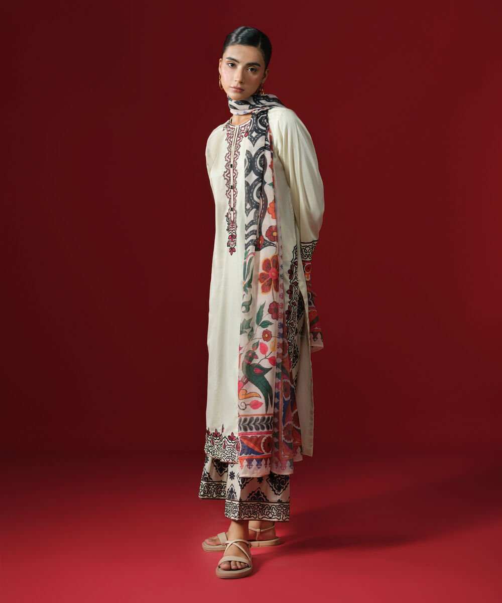 Embroidered Cotton Satin Shirt