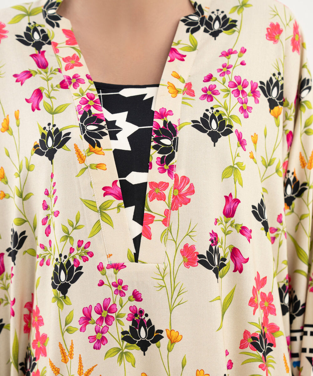 Women's RTW Viscose Linen Printed Straight Mint Green Shirt