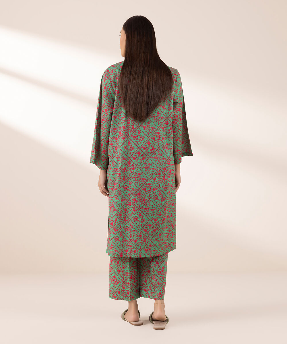 Women's RTW Dobby Multi Printed A-Line Shirt
