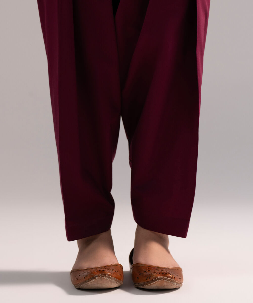 Women's RTW Cambric Solid Purple Skinny Shalwar