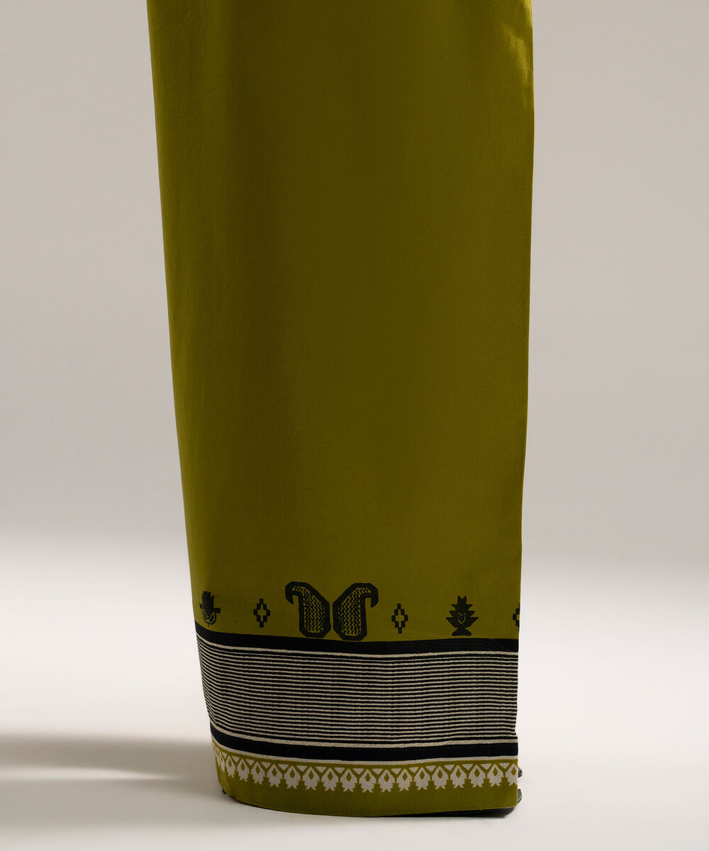Women's RTW Cambric Printed Green Farshi Shalwar