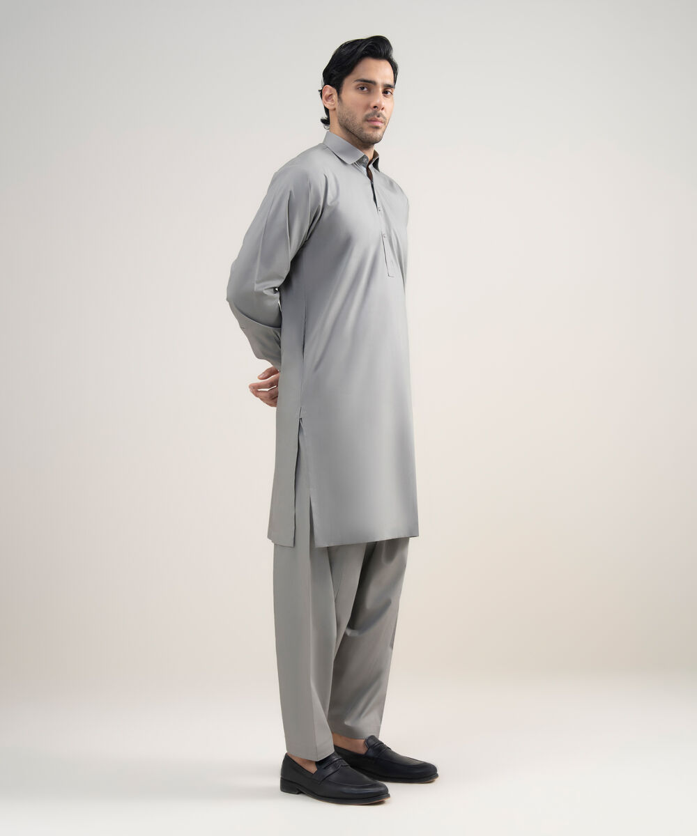 Men's Stitched Luxury Cotton Medium Grey Suit