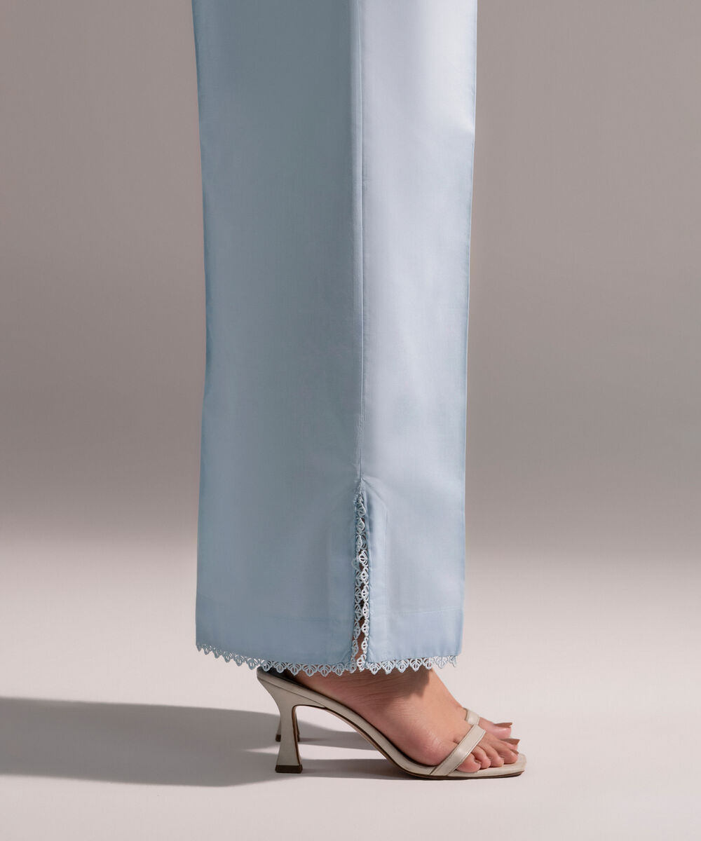 Women's RTW Poplin Solid Blue Culottes