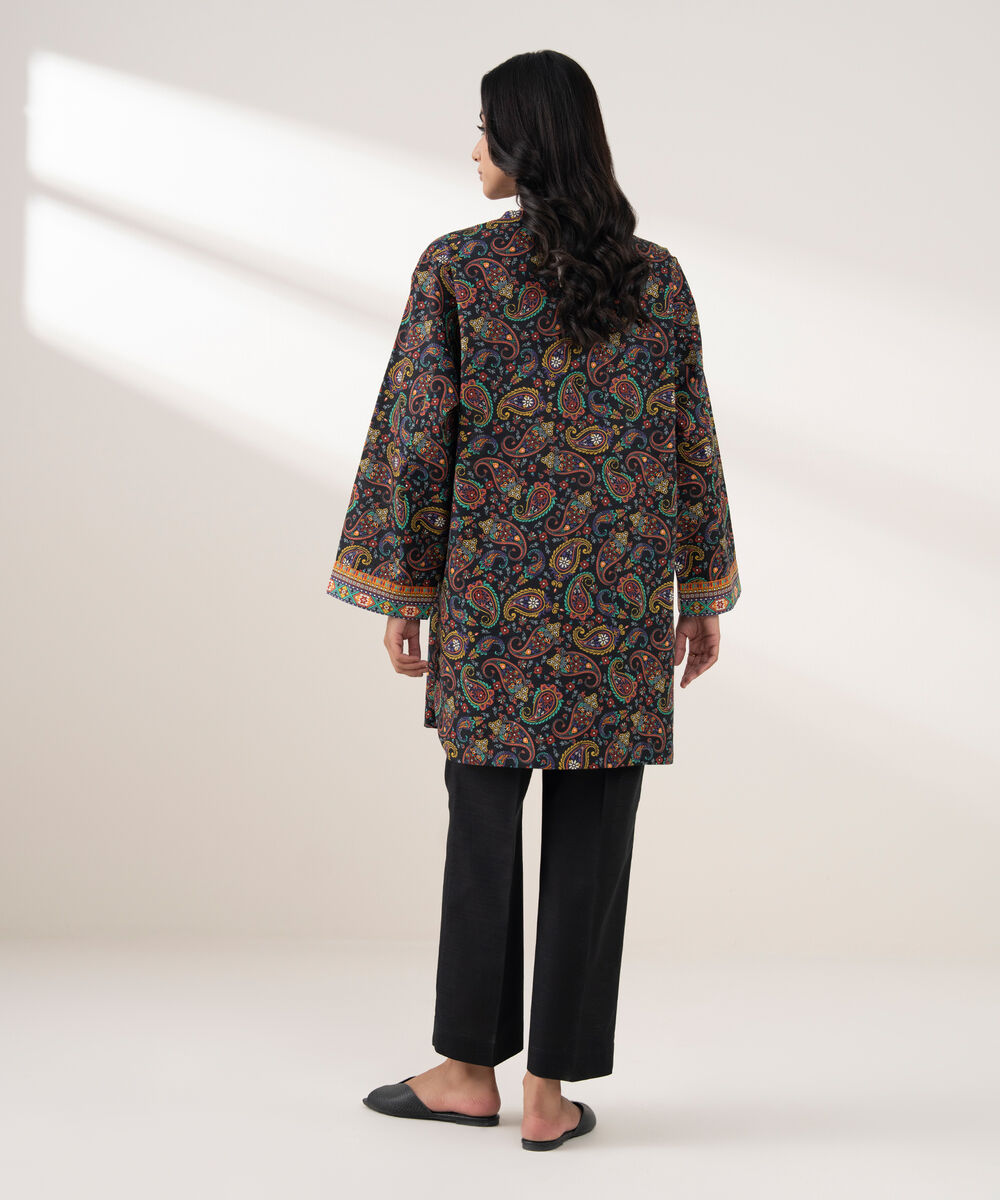 Women's RTW Khaddar Printed Black 2 Piece Suit