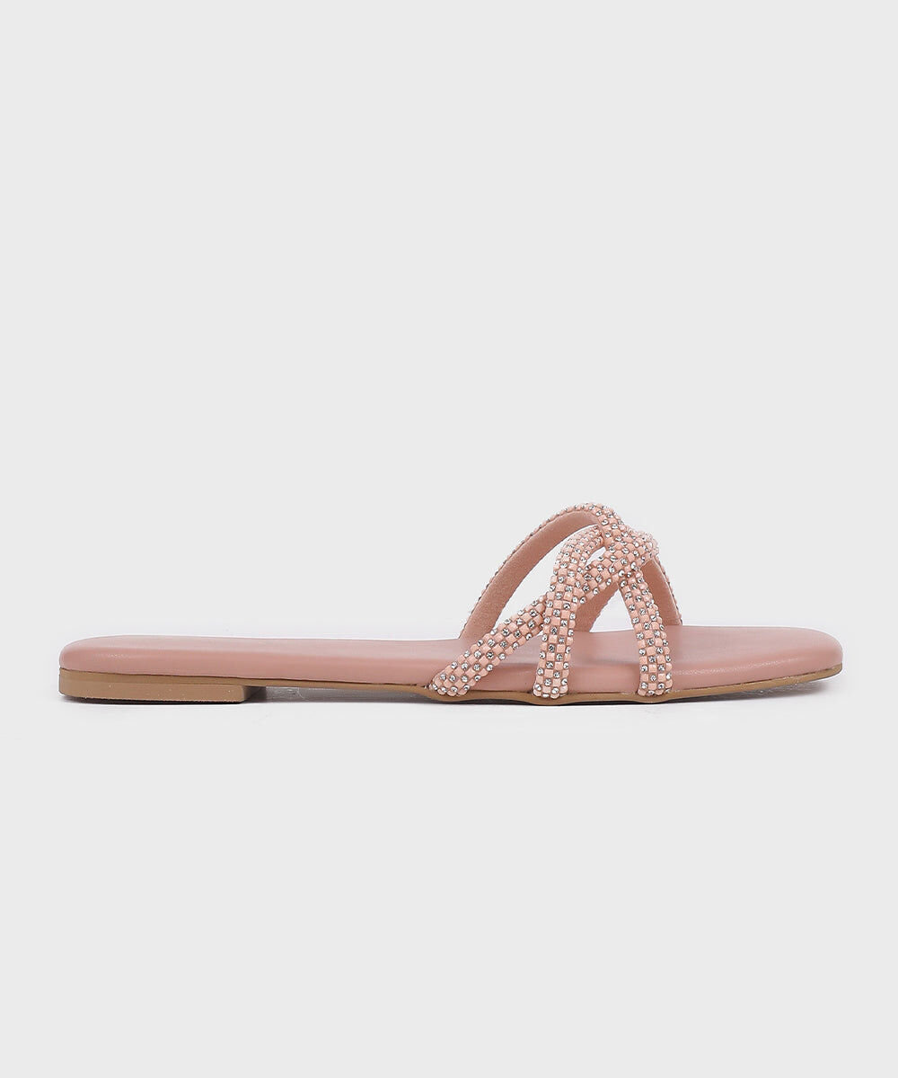 Woman - Pink Pink Embellished Flats