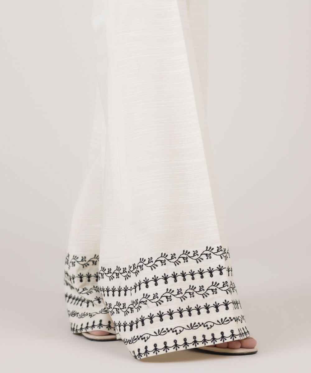 Women's Unstitched Khaddar Embroidered Trousers Fabric