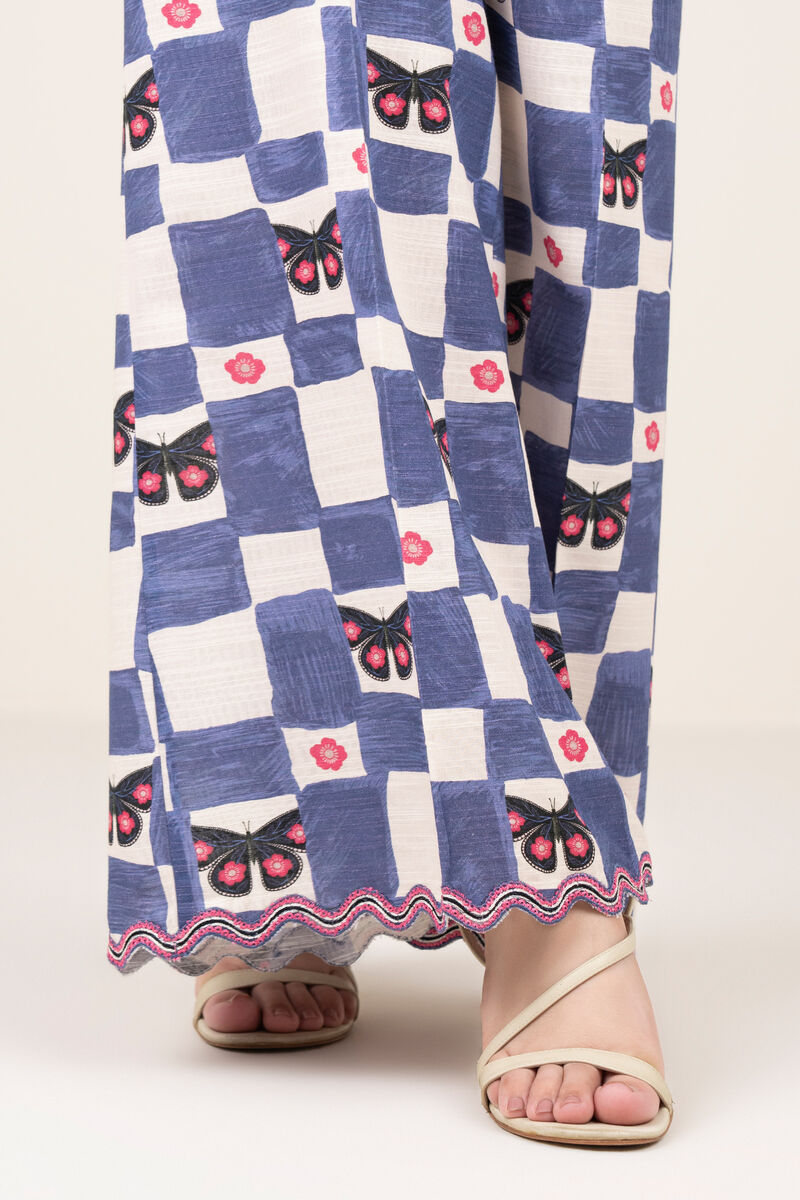 Embroidered Khaddar Flared Pants