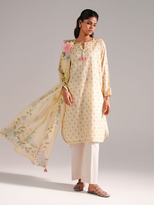 2 Piece - Printed Dobby Suit
