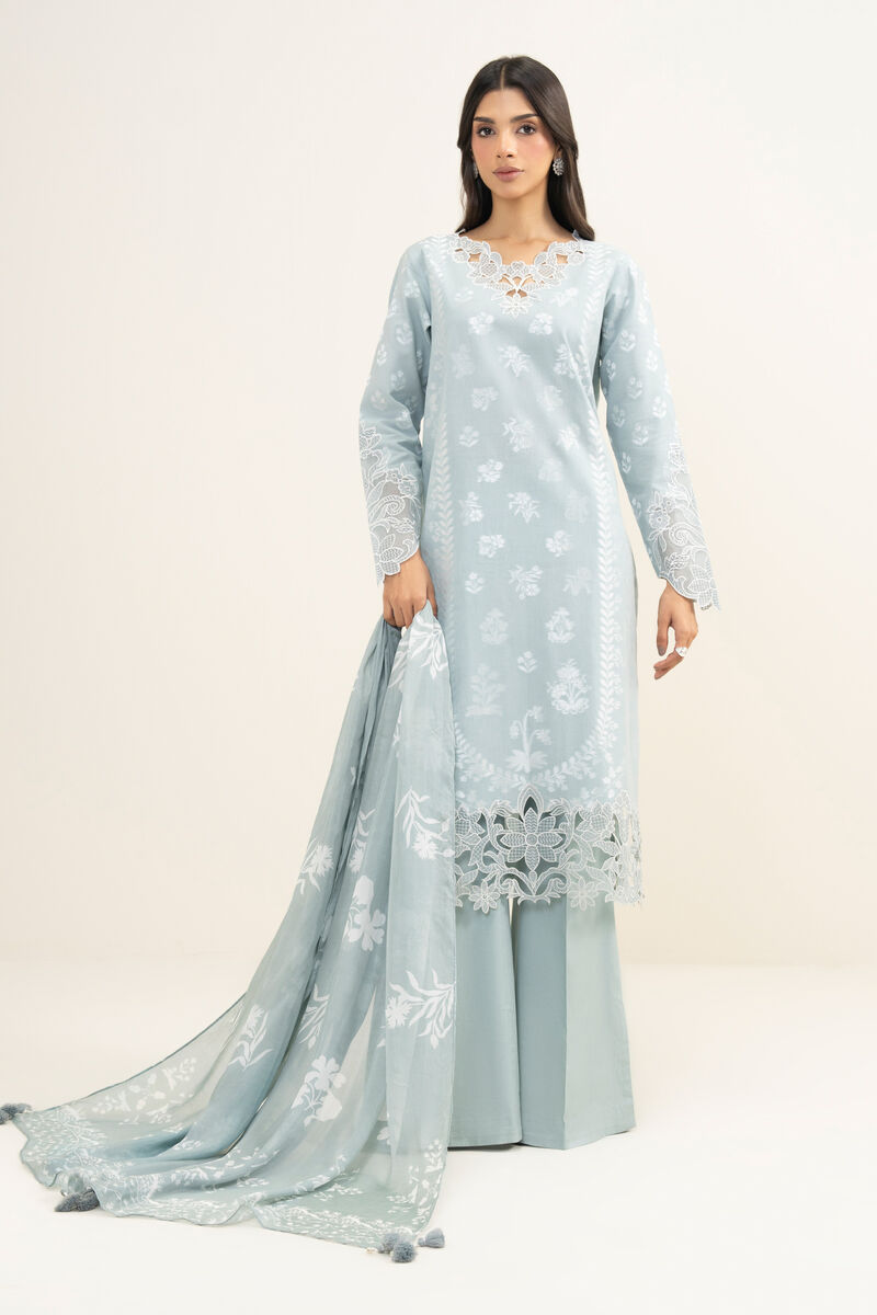 3 Piece - Embroidered Jacquard Suit