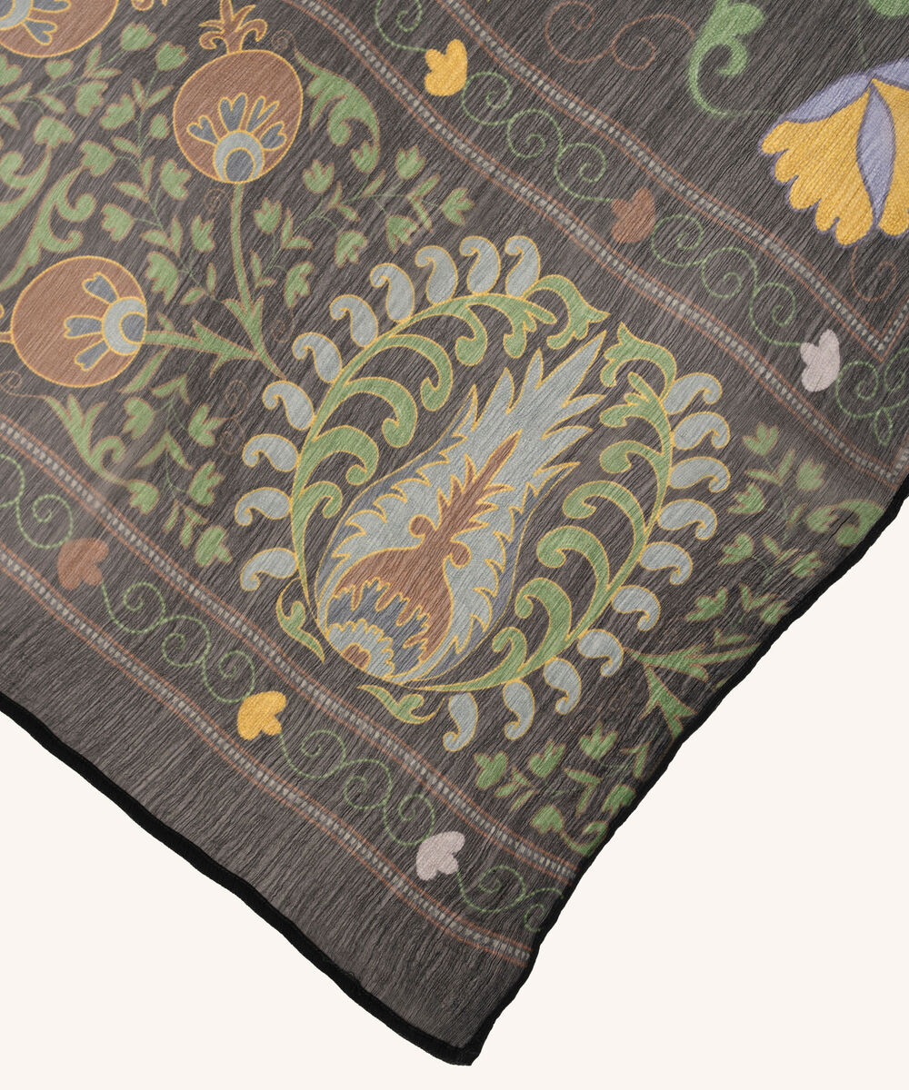 Blended Chiffon Printed Black Dupatta