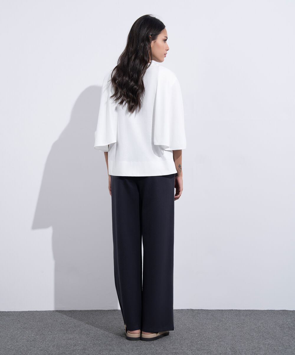 Women's Western Wear White Kimono Sleeved T-Shirt