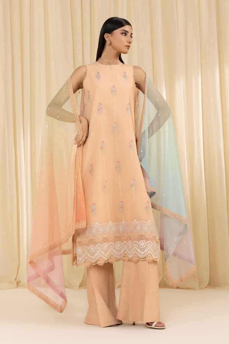 3 Piece -  Embroidered Organza Suit
