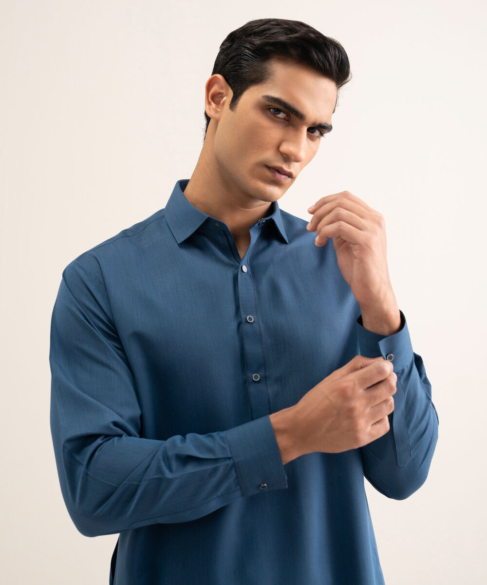 Men'S Stitched Olive Luxury Wash And  Wear Suit