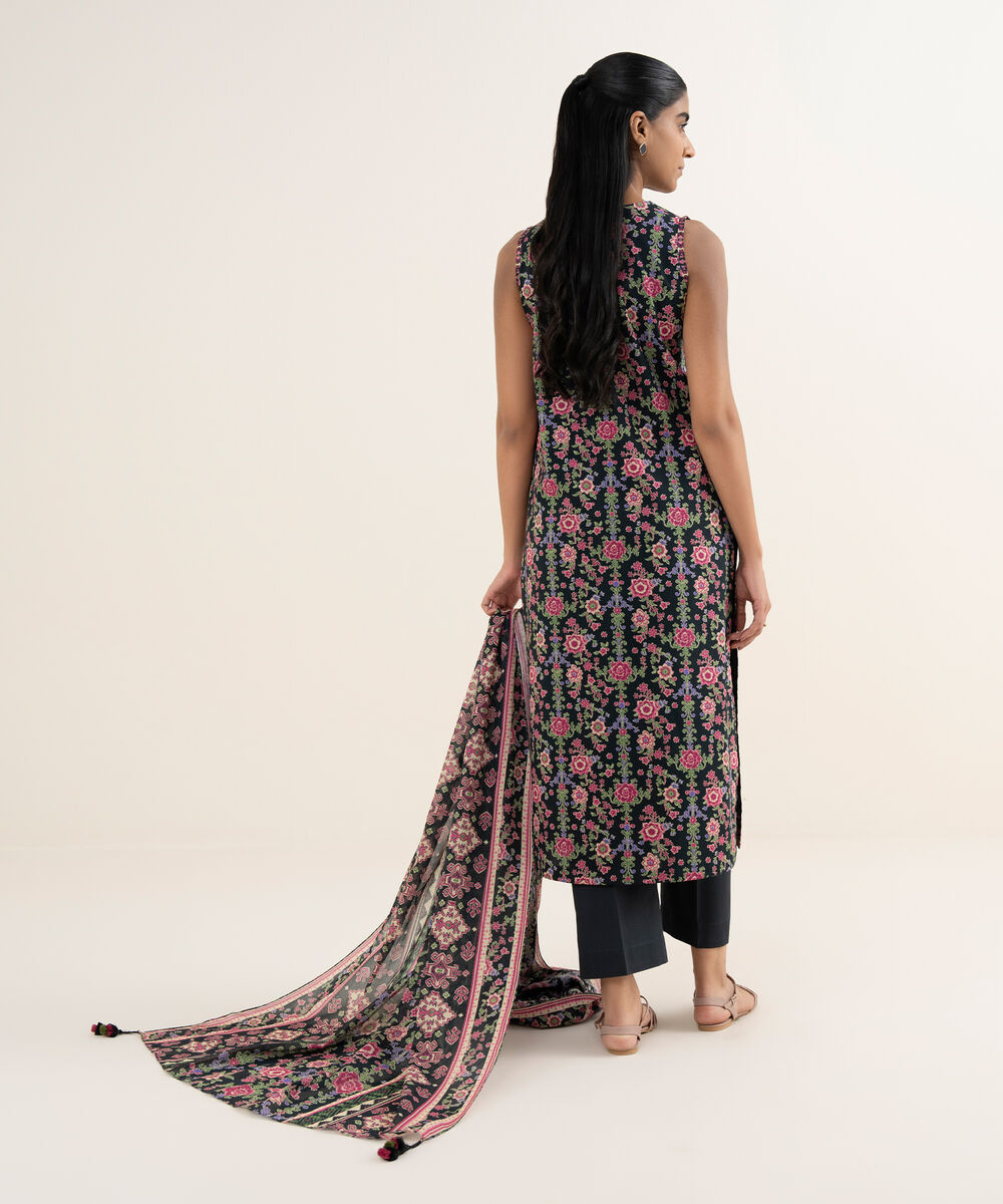 Women's Unstitched Lawn Printed Multi 3 Piece Suit