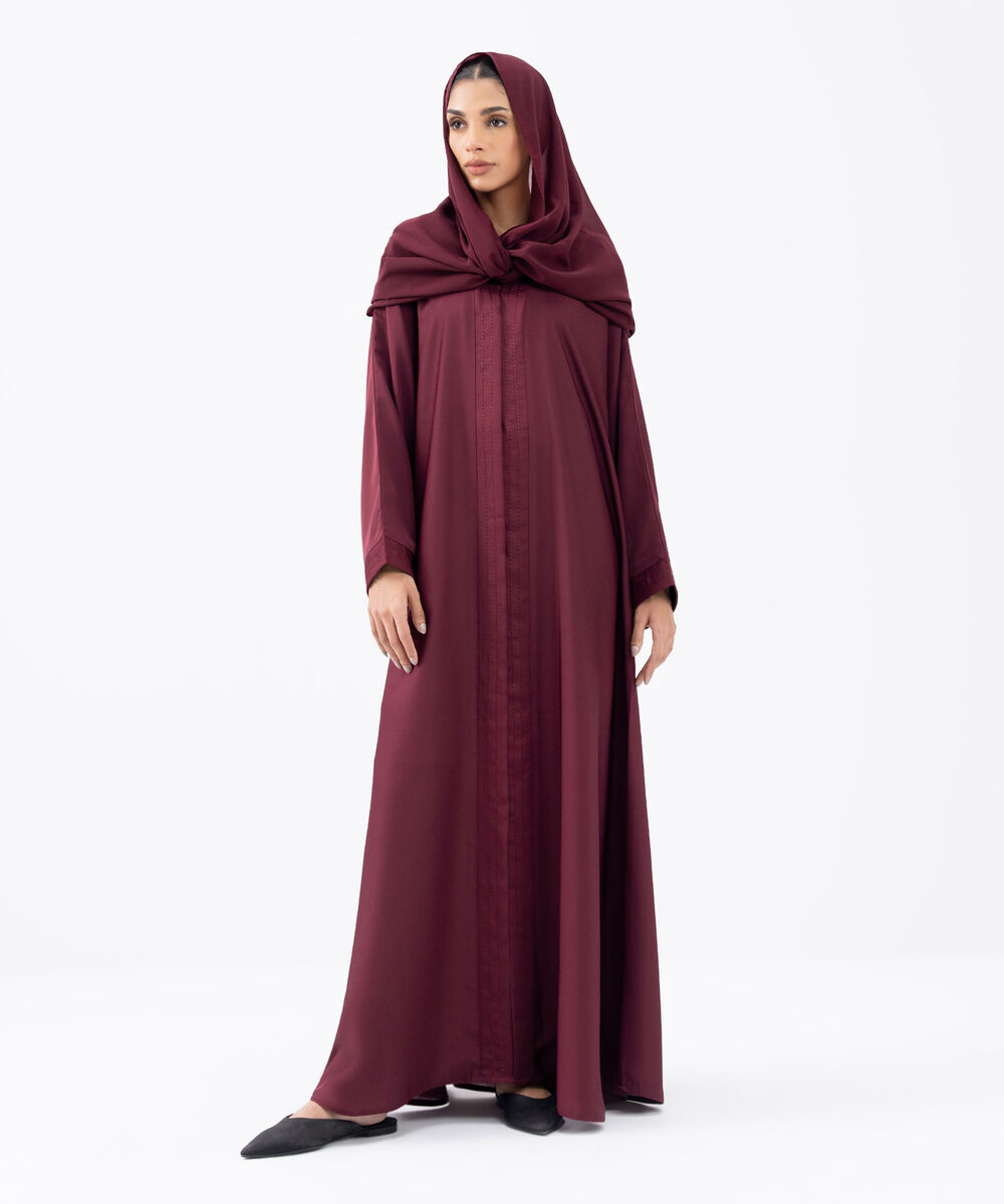 Women's Maroon Polyester Hijab