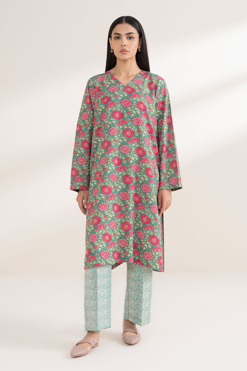 Printed Arabic Khaddar Shirt