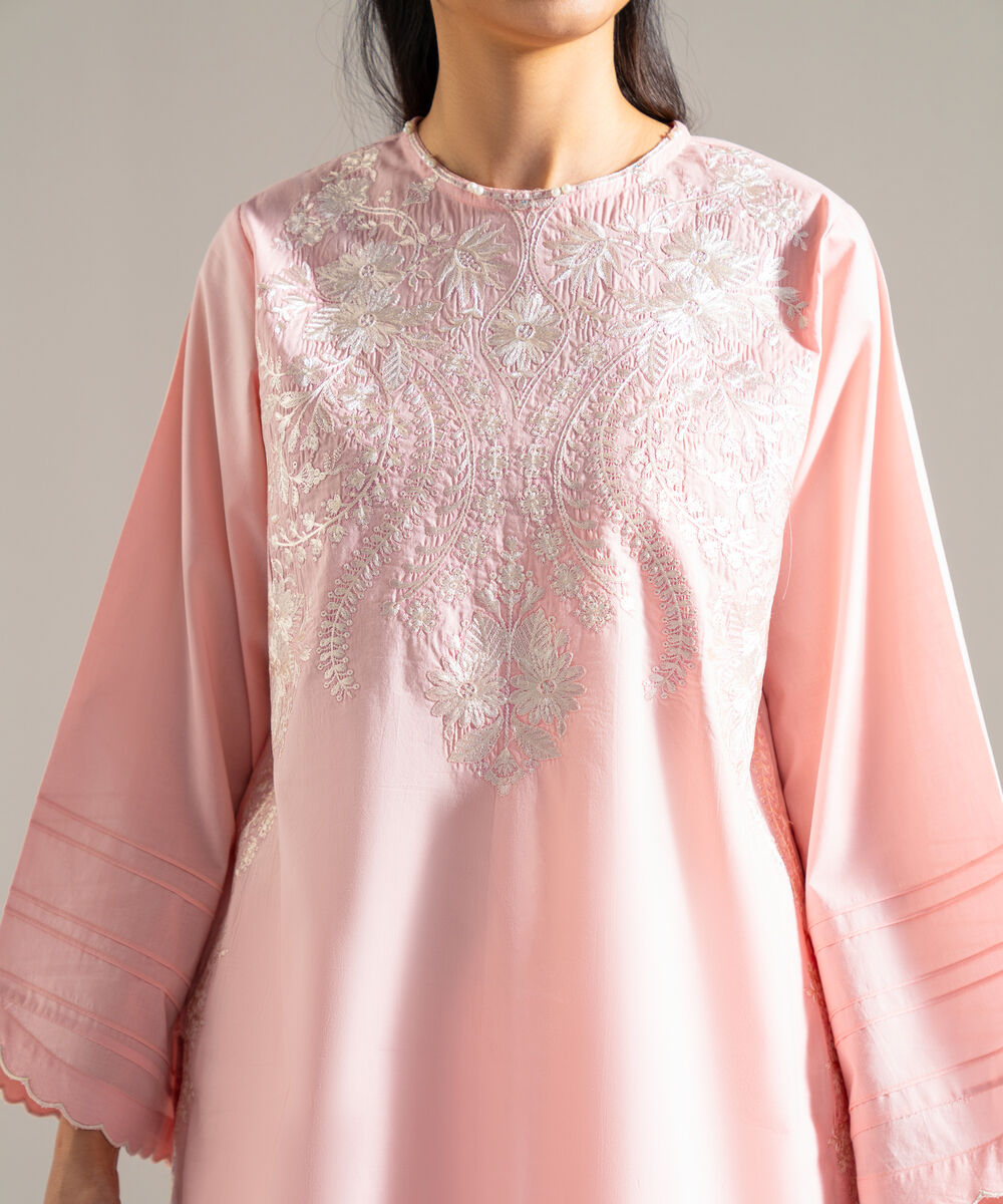 Women's RTW Lawn Embroidered Pink 2 Piece Suit