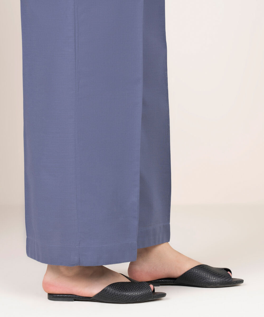 Women's RTW Khaddar Solid Blue Culottes