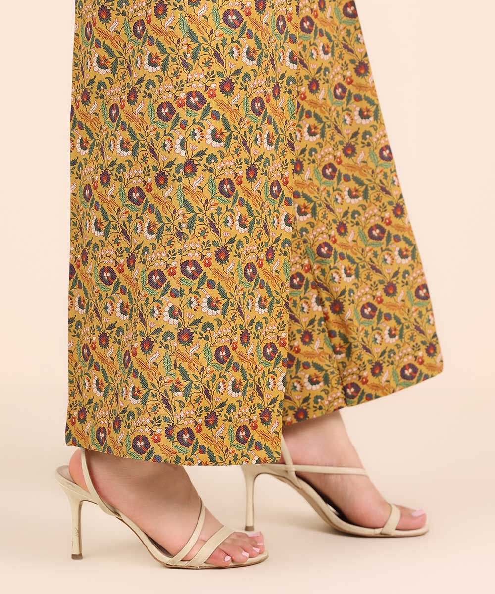 Women's RTW Cambric Yellow Printed Culottes