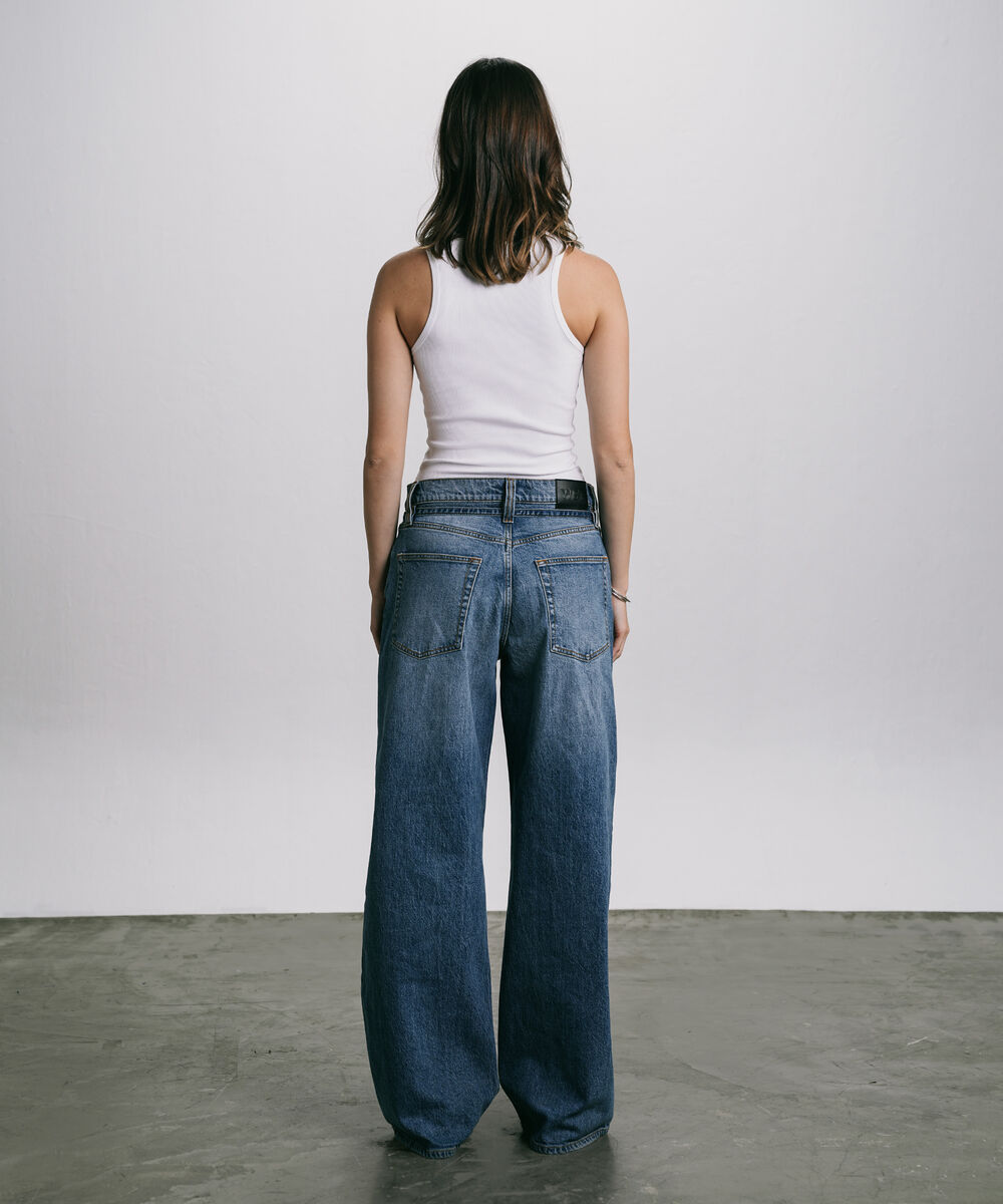 Women's Western Wear Blue Baggy Loose Jeans