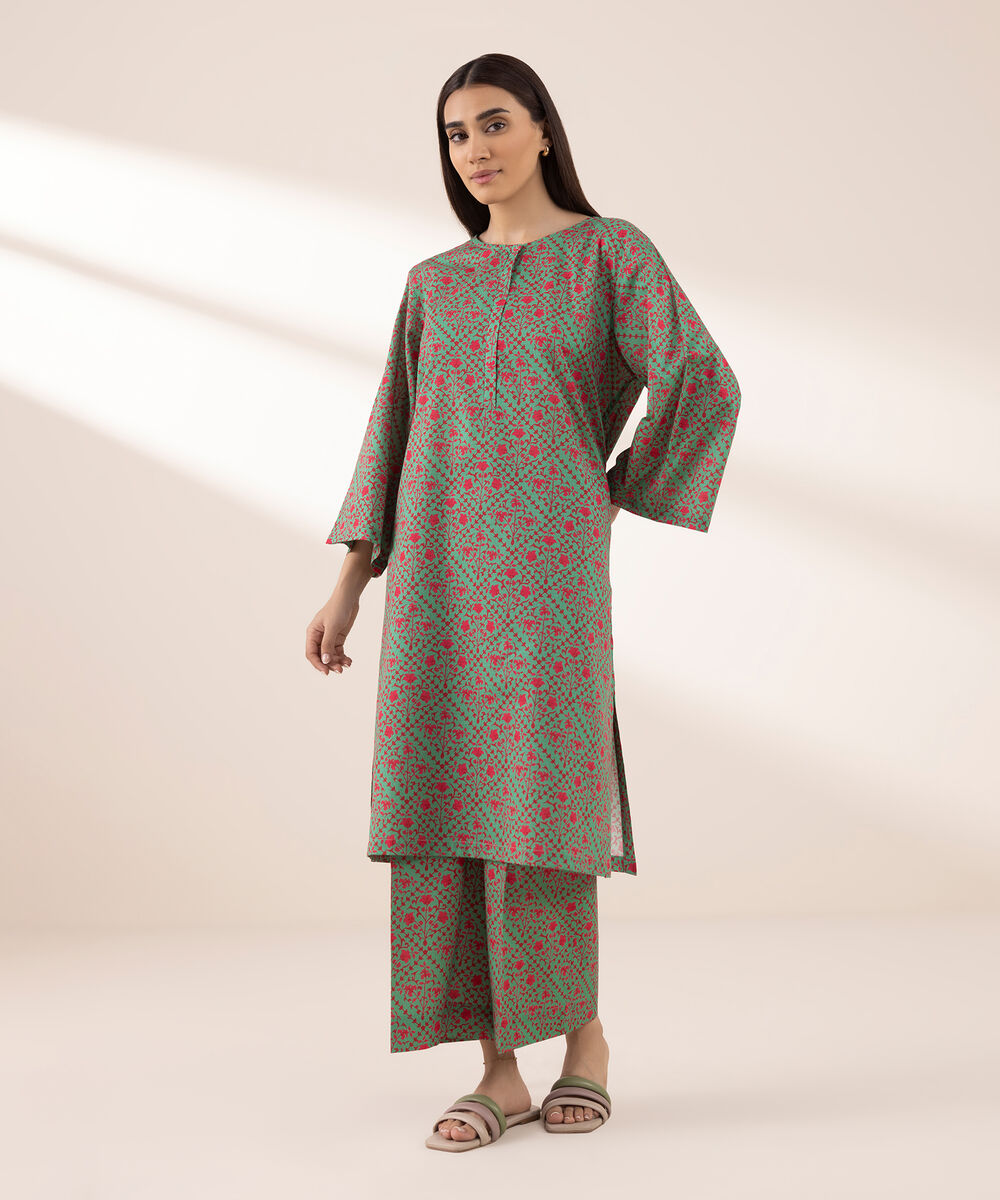 Women's RTW Dobby Multi Printed A-Line Shirt