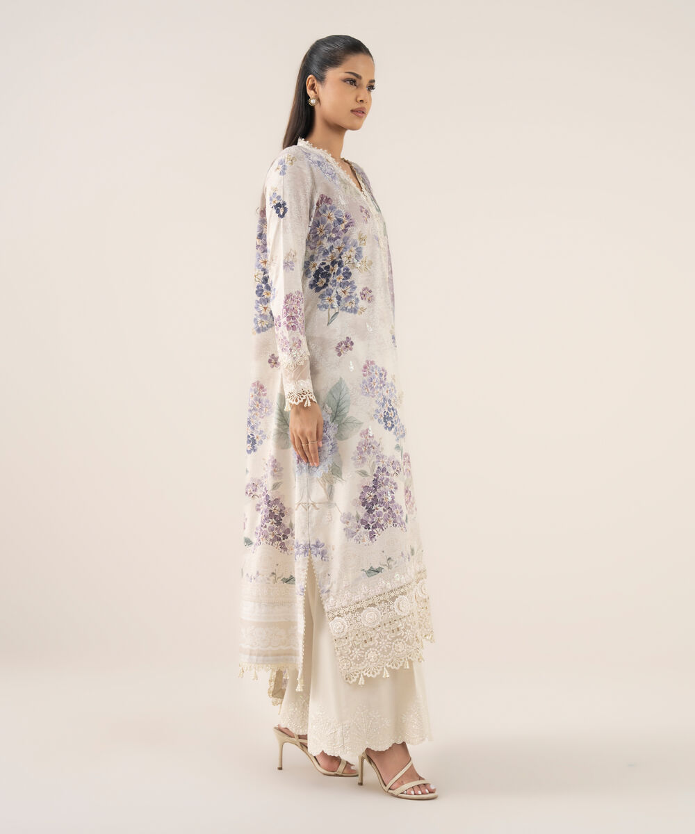 Women's Unstitched Pima Lawn Printed Three Piece Suit