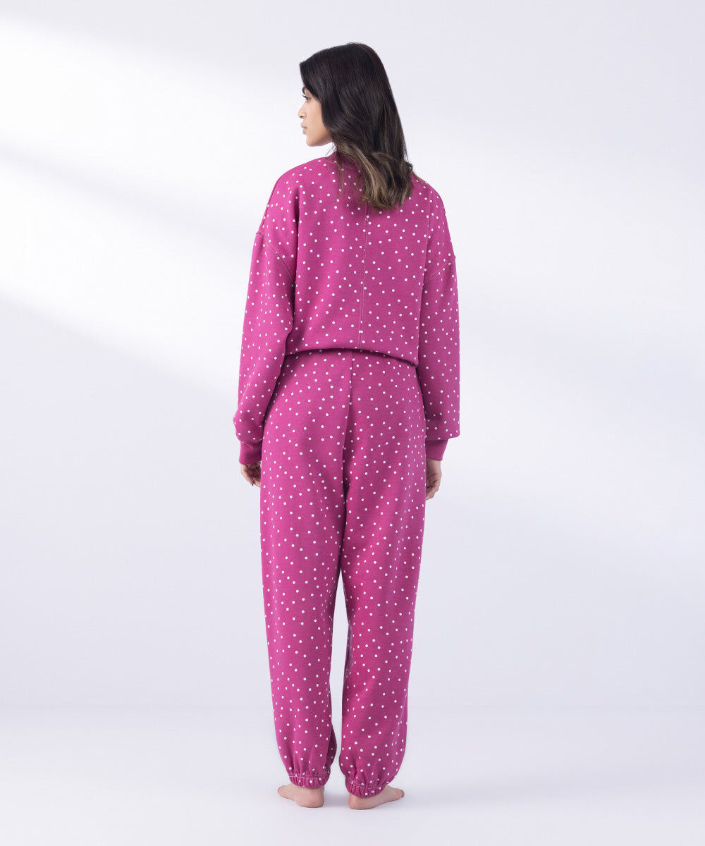 Woman - Pink Printed Loose-Fit Jogging Trousers