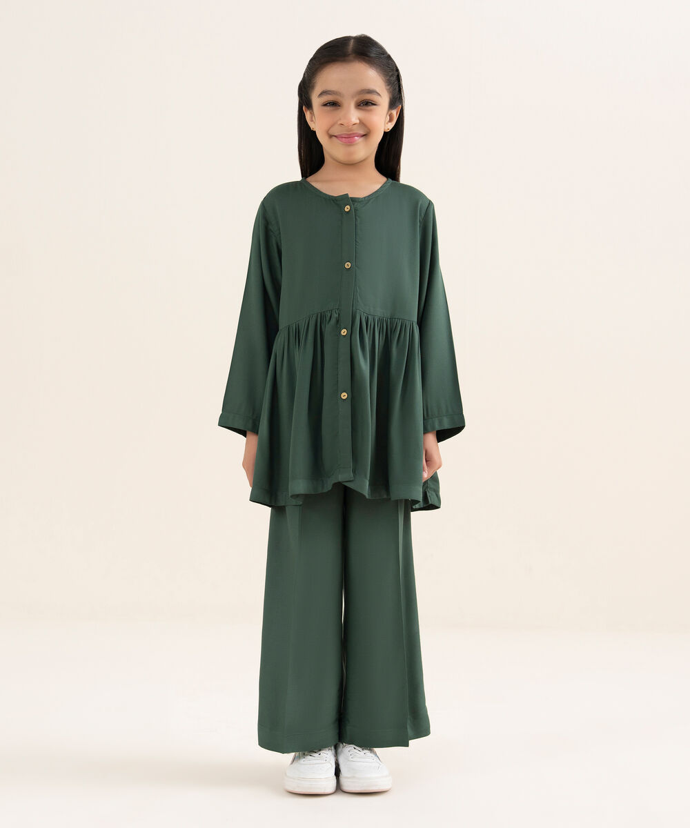 Girl's Bedford Solid Green 2 Piece Set