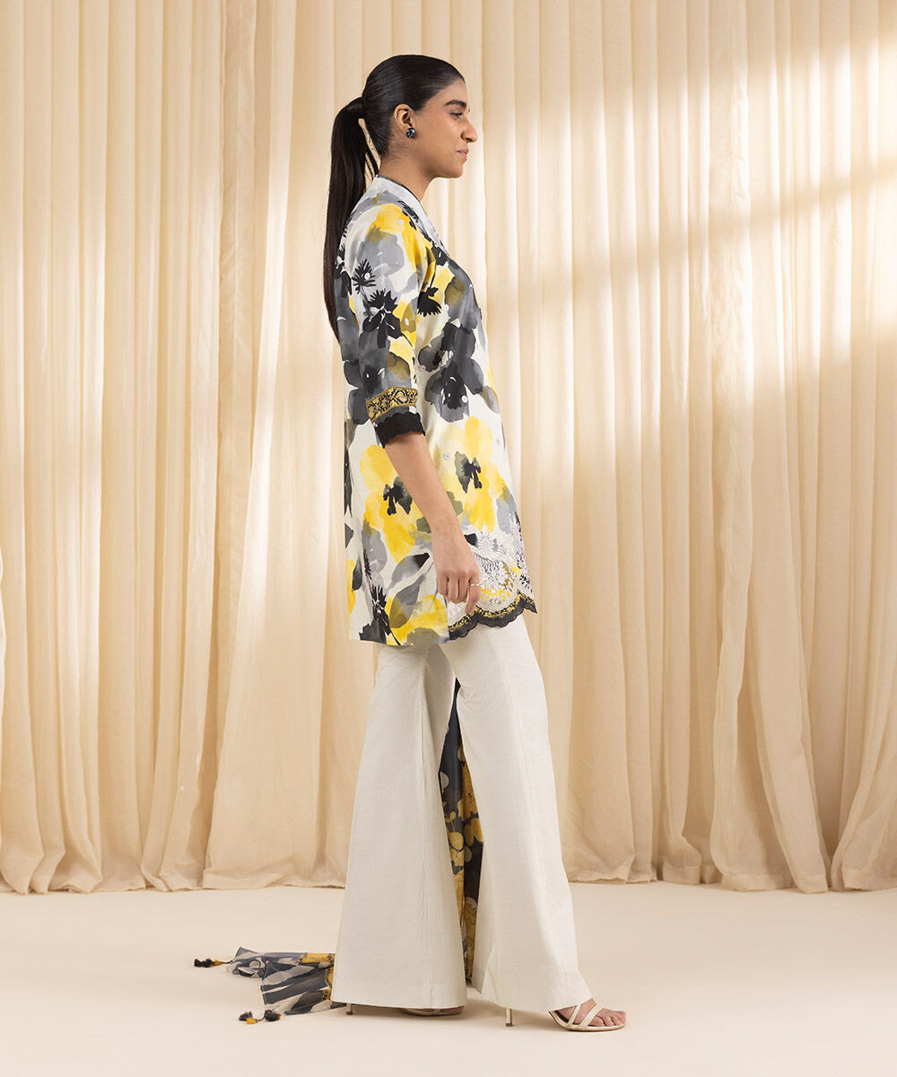 Unstitched Women's Embroidered Lawn Multi Three Piece Suit