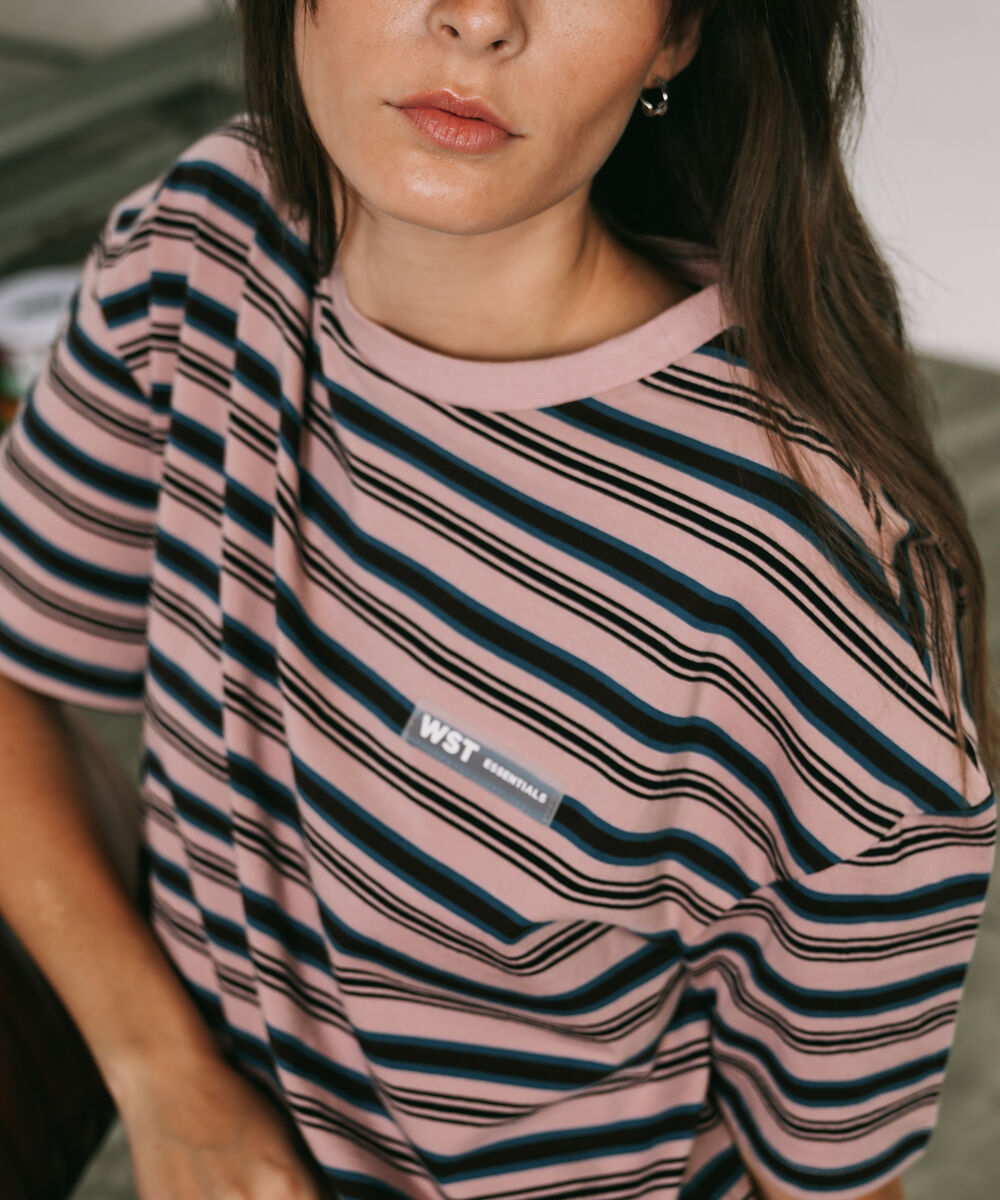 Women's Western Wear Pink Yarn Dyed T-Shirt