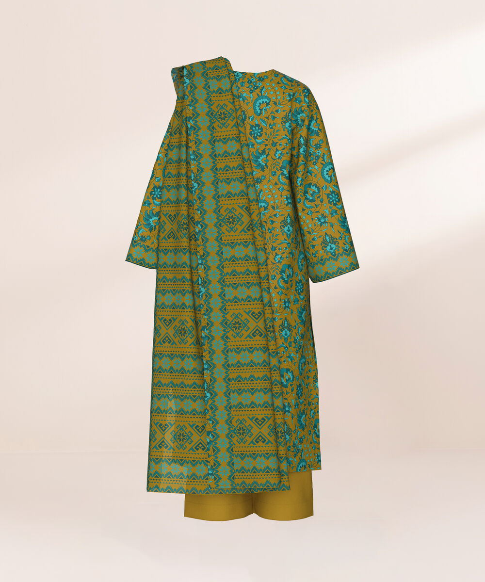 Women's Three Piece Printed Multi Lawn Suit