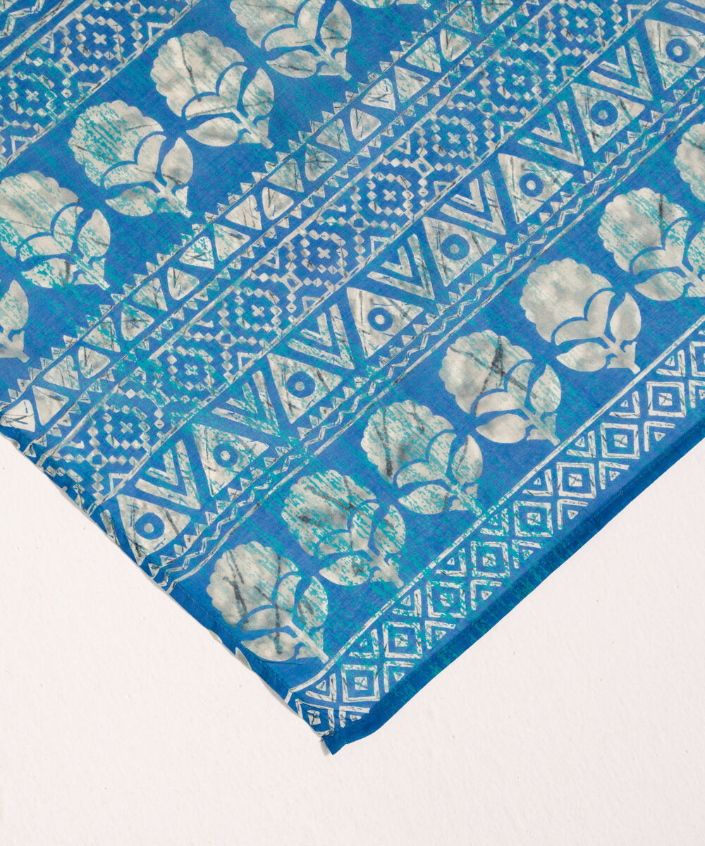 Lawn Printed Dark Blue Dupatta