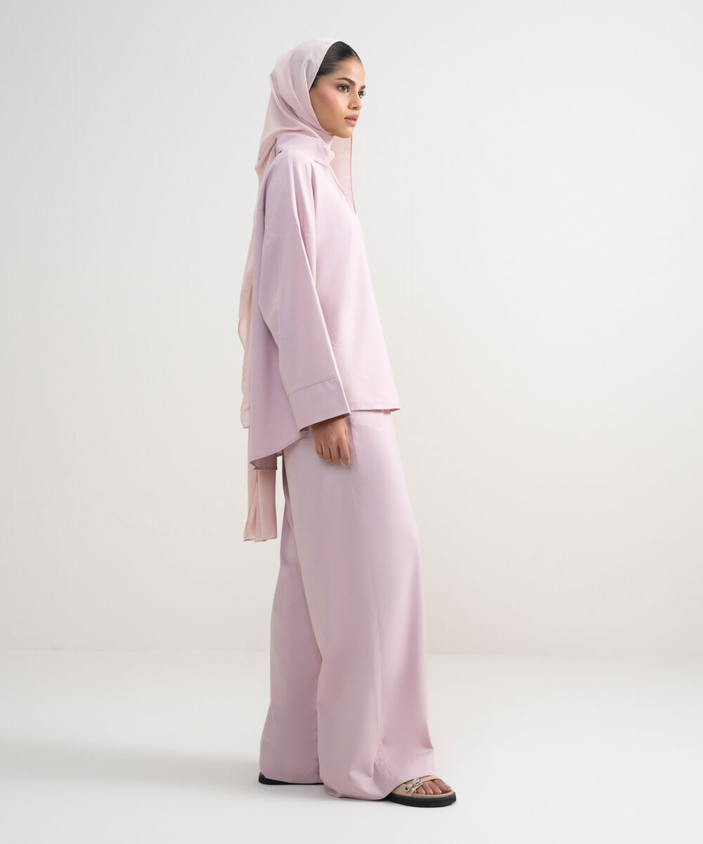 Women's Pink Oversize Button Down