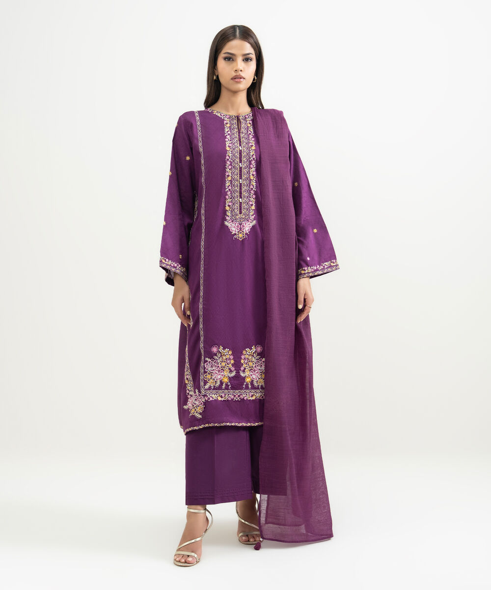 Solid Manaar Purple Dupatta