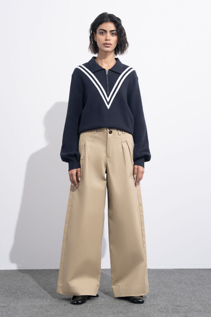 Pleated Chino Trousers