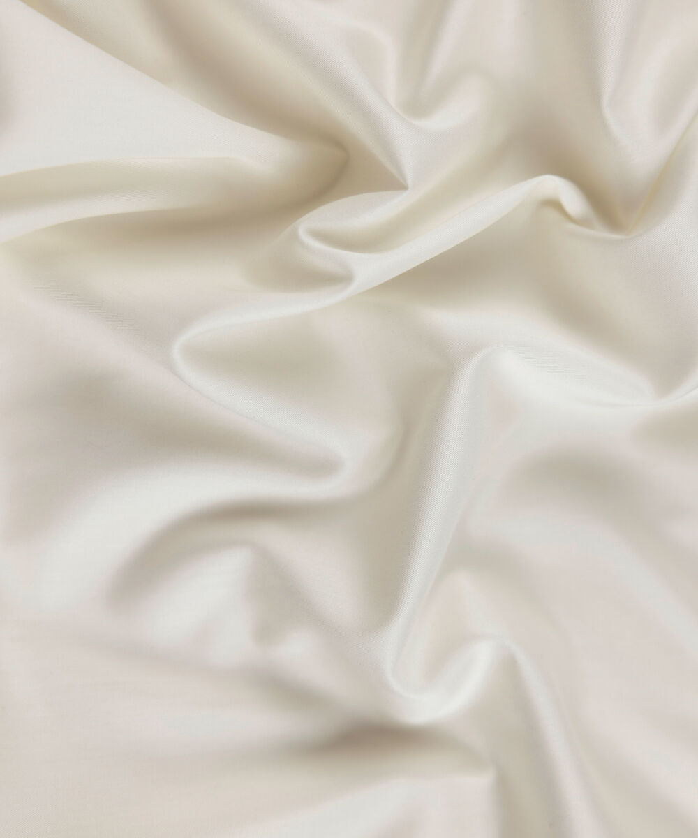 Men's Unstitched Two-Piece Premium Cotton Satin Off White Suit.