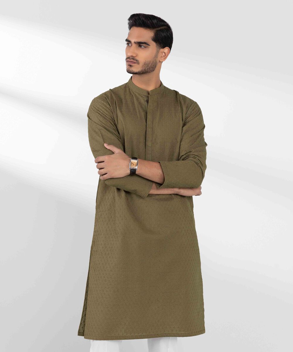 Schiffli Embroidered Cotton Kurta MSTEKR25V312 Men's Kurta MSTEKR25V312 i