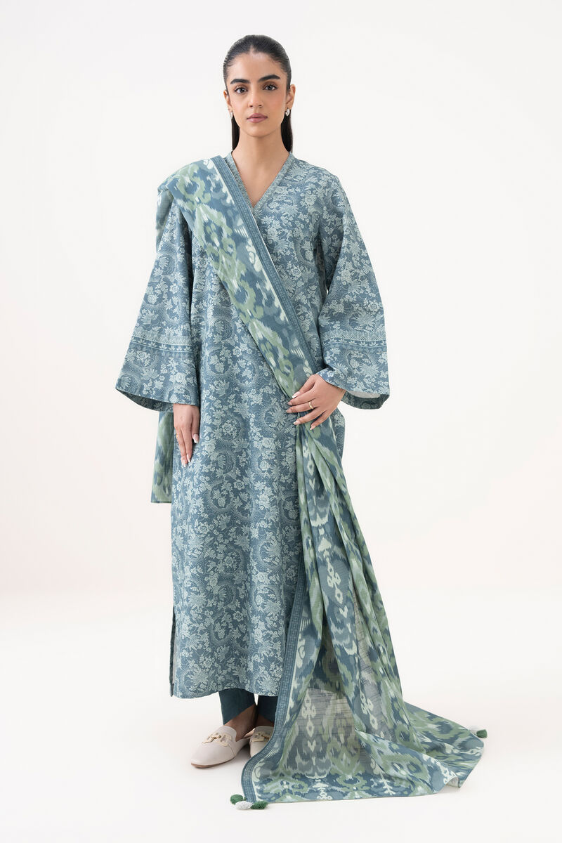 3 Piece - Printed Cotton Suit