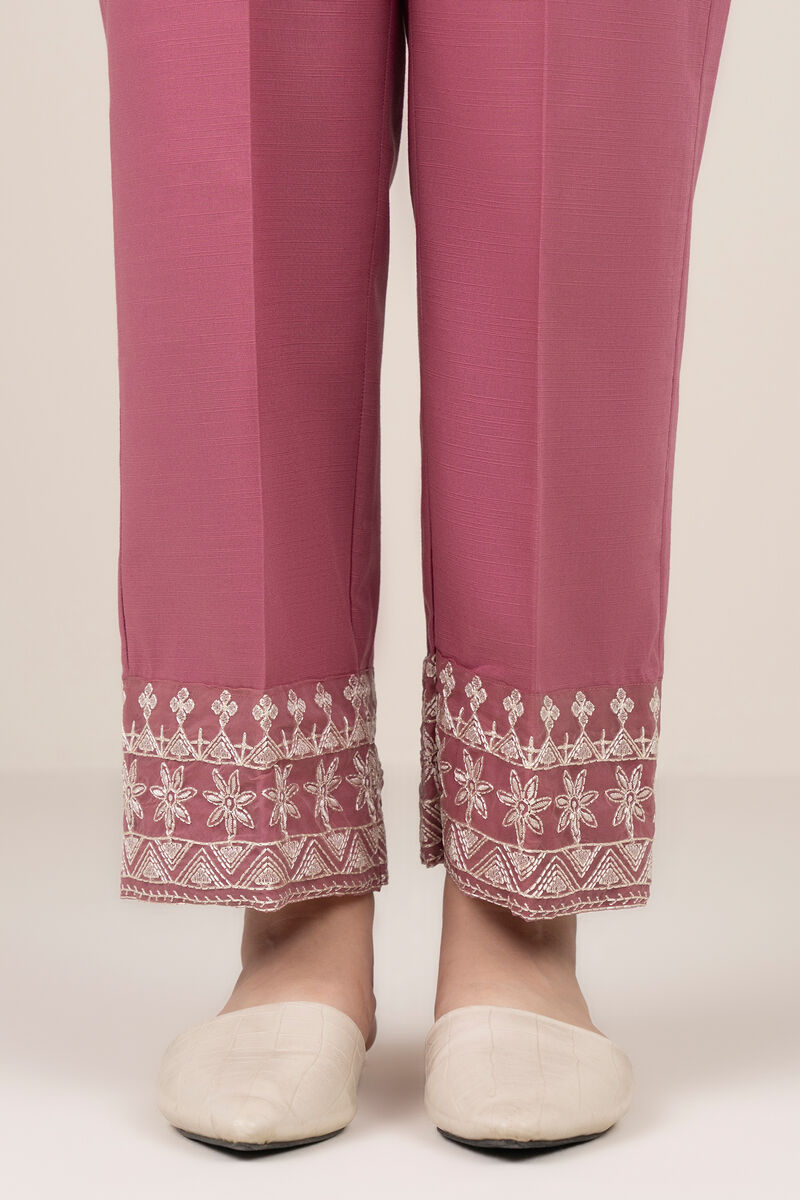 Embroidered Khaddar Straight Pants