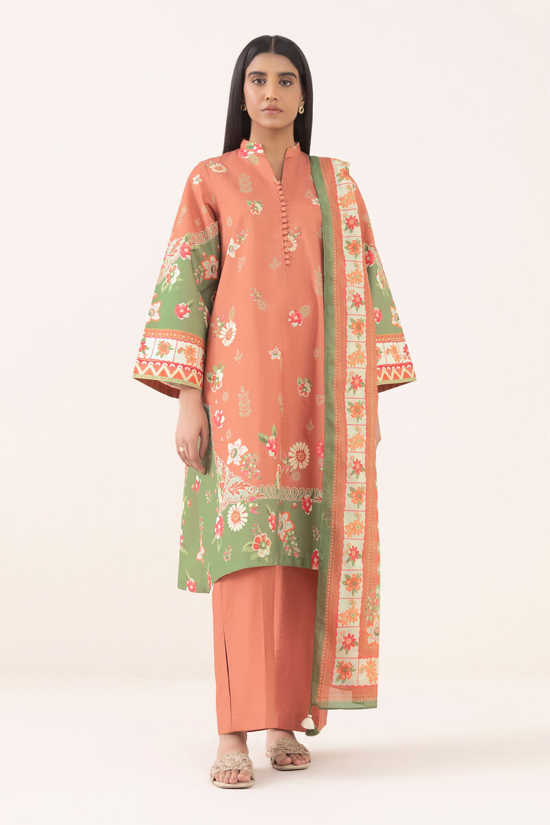 3 Piece - Printed Cotton Suit