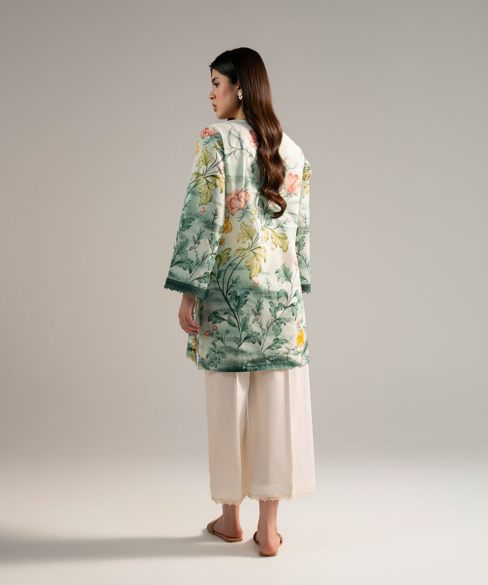 Women's RTW Lawn Printed Green 2 Piece Suit