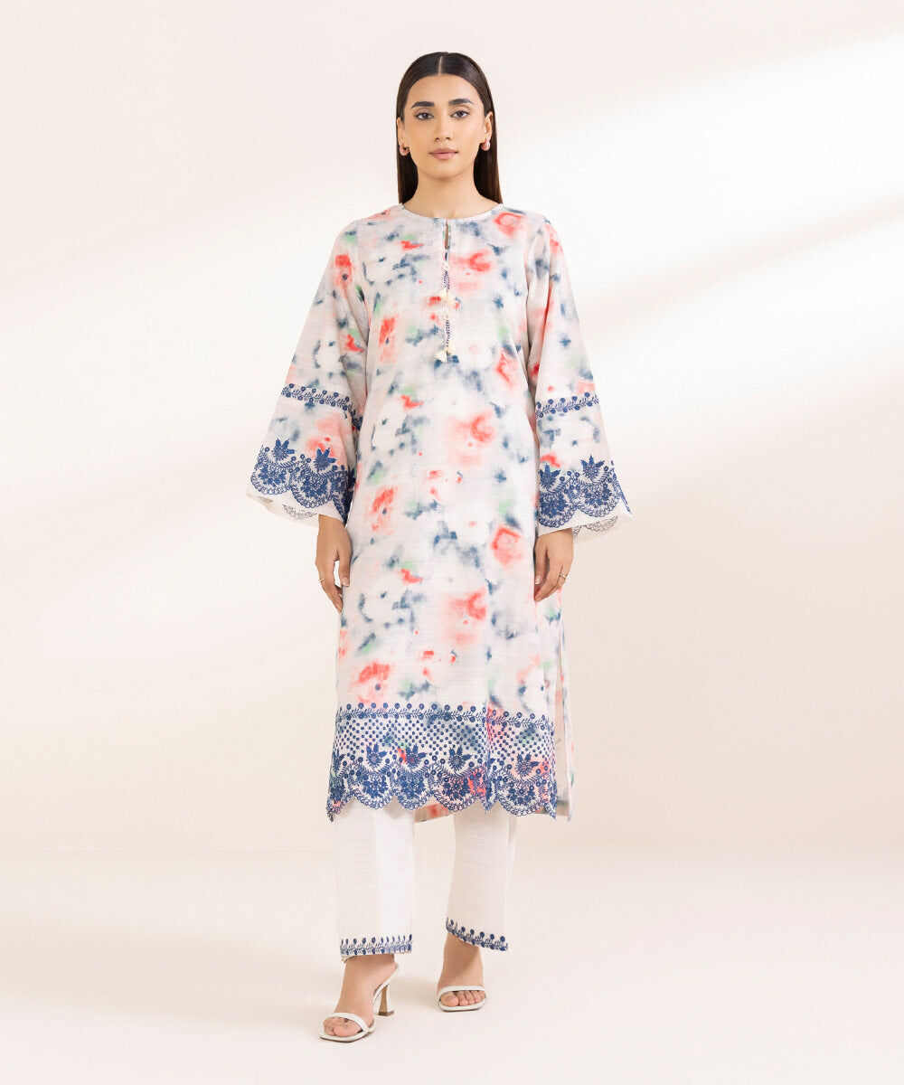 Embroidered Light Khaddar Shirt