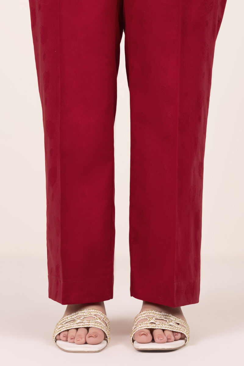 Solid Jacquard Straight Pants