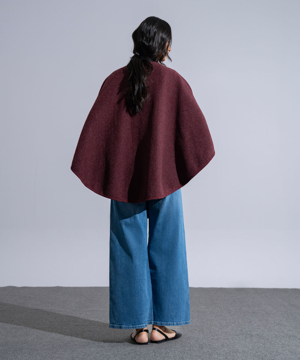Women's Western Wear Maroon Polyester Cape Shawl