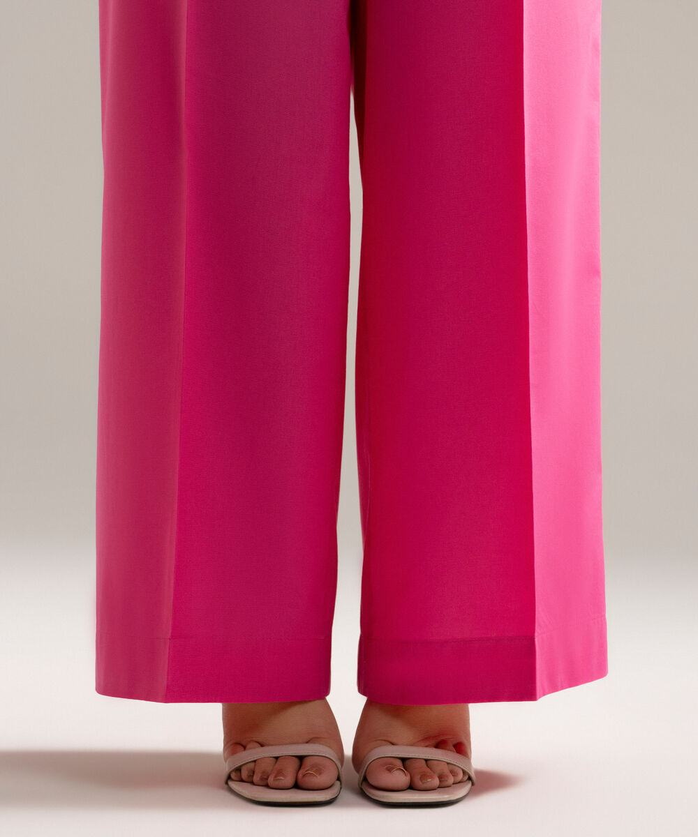 Women's RTW Cambric Solid Pink Culottes